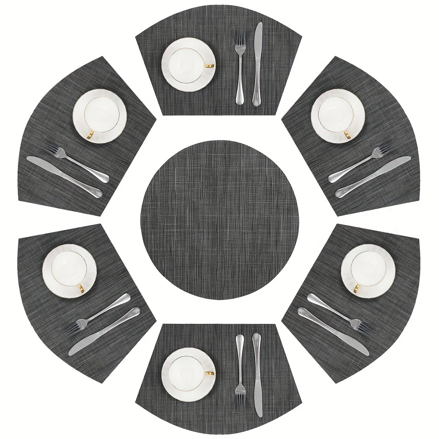 Jogos americanos, tapete de mesa ocidental antiderrapante com isolamento térmico de PVC - 5/7 peças,