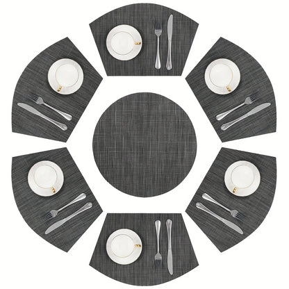 Jogos americanos, tapete de mesa ocidental antiderrapante com isolamento térmico de PVC - 5/7 peças,