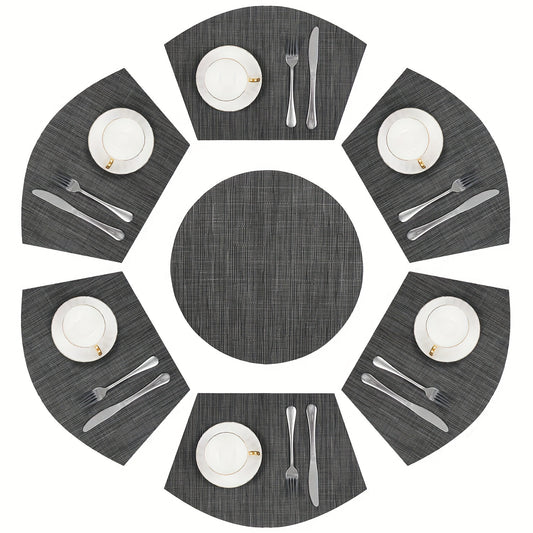 Jogos americanos, tapete de mesa ocidental antiderrapante com isolamento térmico de PVC - 5/7 peças,