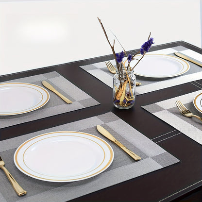 Jogos Americanos diagonais de vinil retangulares - 4 peças