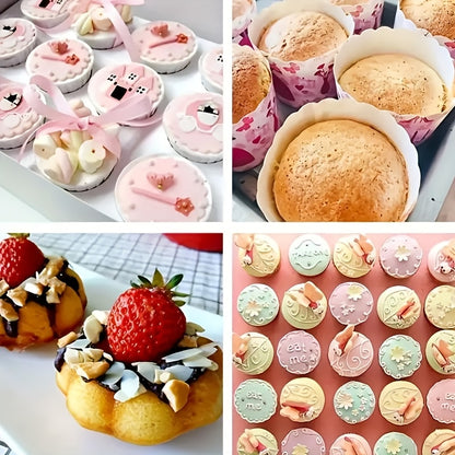 Forma de silicone antiaderente para cupcakes - 1 peça com capacidade para 24 xícaras