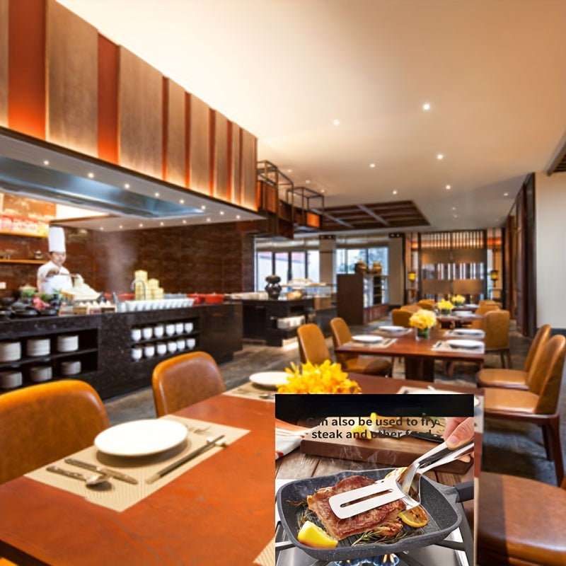 1 pinça antiaderente de aço inoxidável para virar peixe