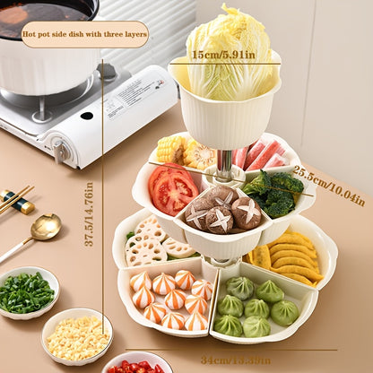 1 prato giratório de buffet de vários níveis estilo clássico