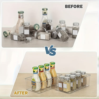 Recipientes organizadores transparentes para geladeira - 2/4/6 peças