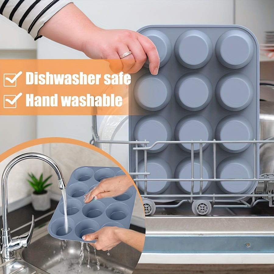 Forma de silicone para muffins com 12 xícaras - 1 peça