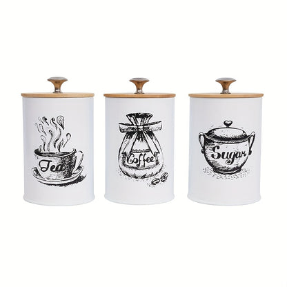 Recipientes de armazenamento com tampa de bambu com 3