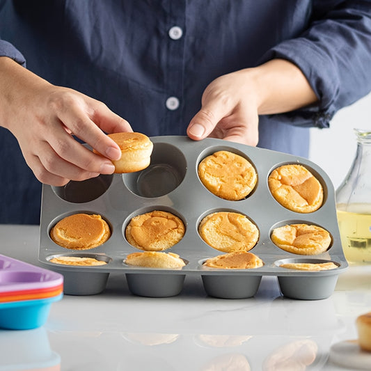 Forma de silicone para muffins com 12 xícaras - 1 peça