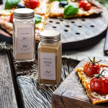 Conjunto de potes de vidro para temperos - 12/6 peças