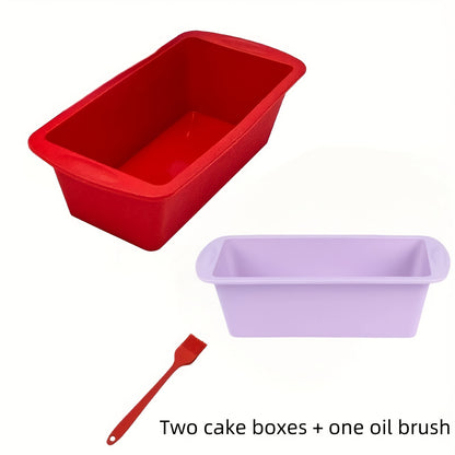 Conjunto de 2 ou 4 formas de silicone para pães e bolos, completo com pincel para untar