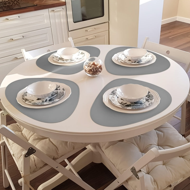 Jogo Americano de 6 peças de couro sintético de duas cores