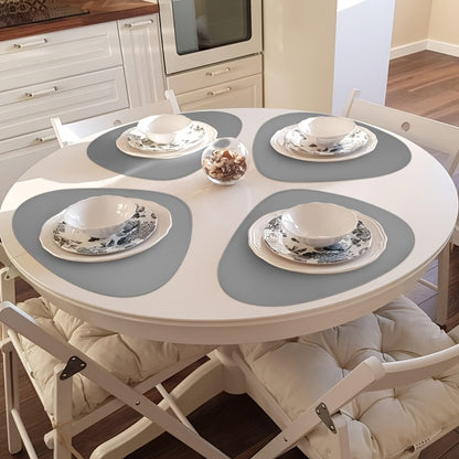 Jogo Americano de 6 peças de couro sintético de duas cores