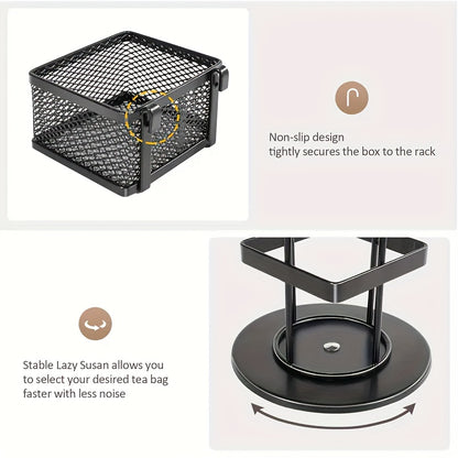 Suporte giratório para chá e café com 8 compartimentos - 1 peça