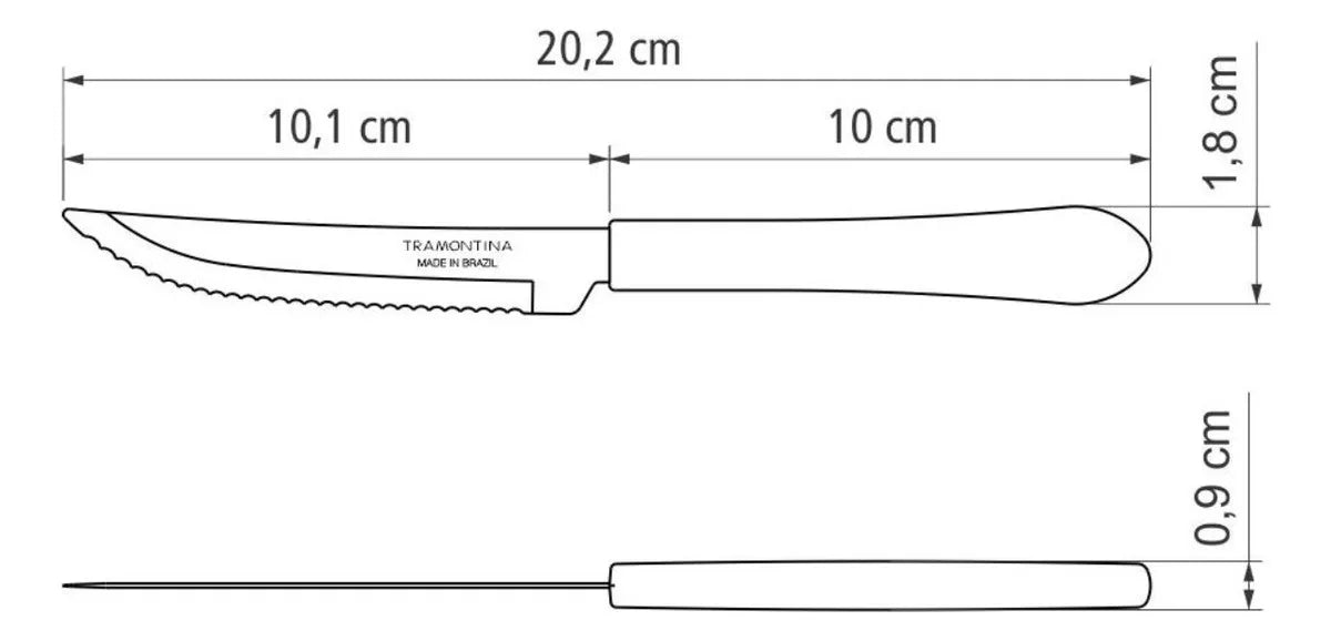 Kit 12 Facas Churrasco e Mesa Leme Tramontina