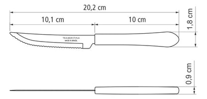 Kit 12 Facas Churrasco e Mesa Leme Tramontina