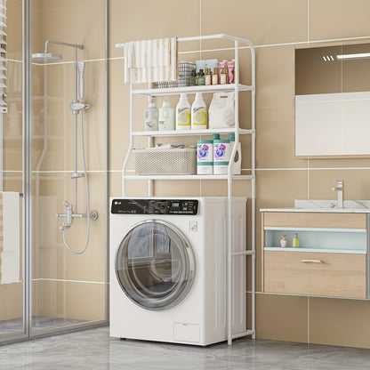 Uma prateleira de armazenamento sem furos, projetada para máquinas de lavar