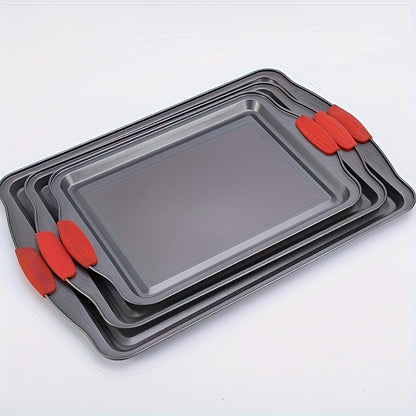 Conjunto de assadeiras de metal com alças de silicone - 1/3 peças