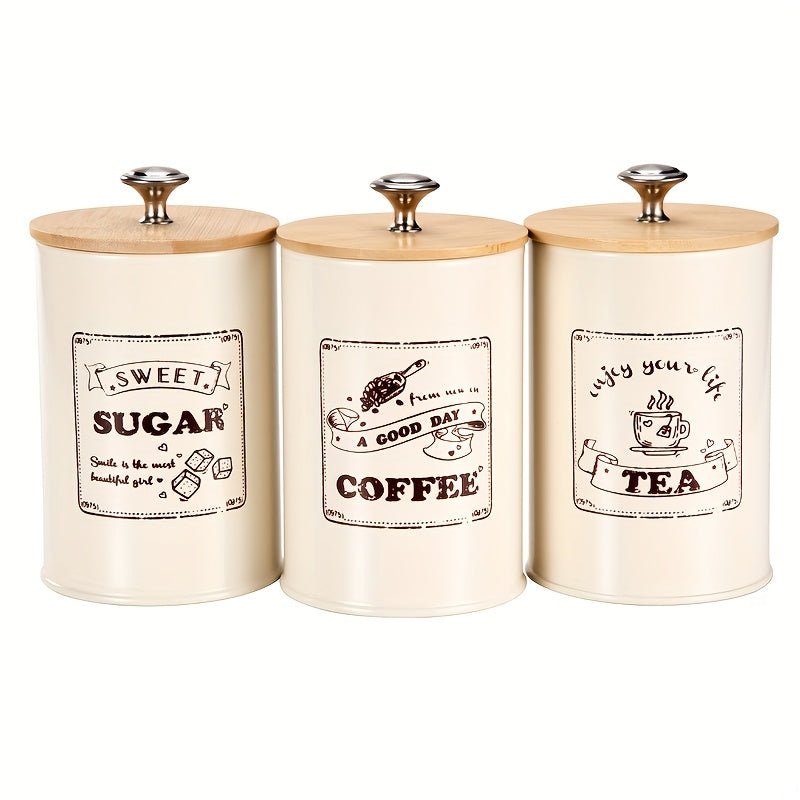 Recipientes de armazenamento com tampa de bambu com 3