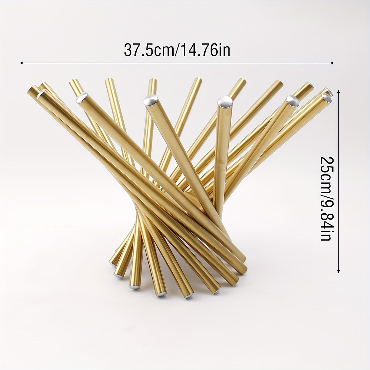 Cesta de frutas de aço inoxidável dourado - 1 peça grande