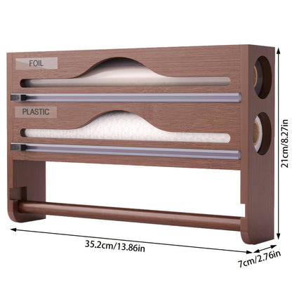 Organizador de papel alumínio e filme plástico 4 em 1