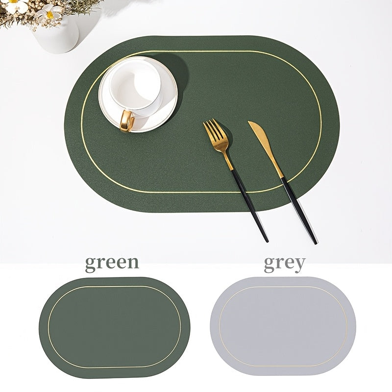 Jogos Americanos - 6 peças de  redondos de couro sintético de cor sólida