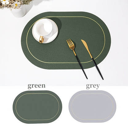 Jogos Americanos - 6 peças de  redondos de couro sintético de cor sólida