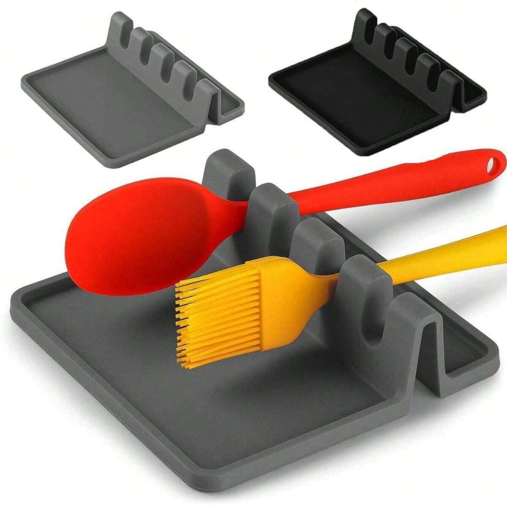 Suporte clássico de silicone para utensílios de cozinha com coletor de gordura - 1 peça