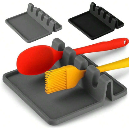 Suporte clássico de silicone para utensílios de cozinha com coletor de gordura - 1 peça