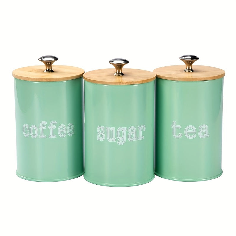 Recipientes de armazenamento com tampa de bambu com 3