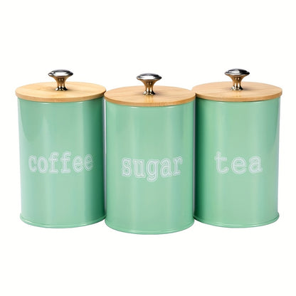 Recipientes de armazenamento com tampa de bambu com 3