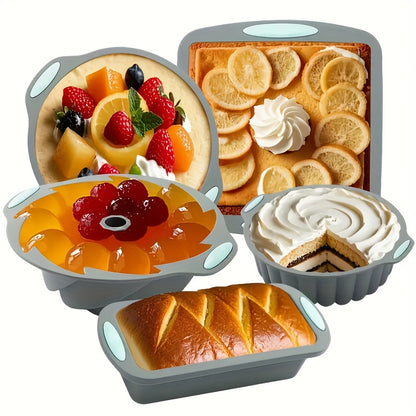 Formas para assar em silicone e antiaderentes - Conjunto de 5 peças