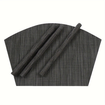 Jogos americanos, tapete de mesa ocidental antiderrapante com isolamento térmico de PVC - 5/7 peças,