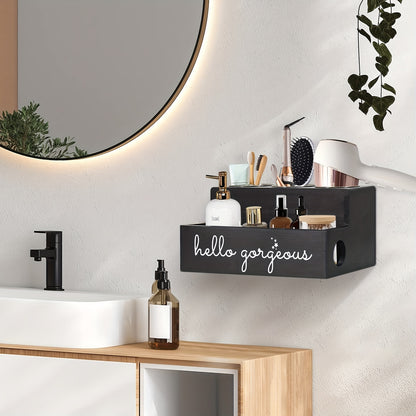 Organizador de banheiro de madeira rústica