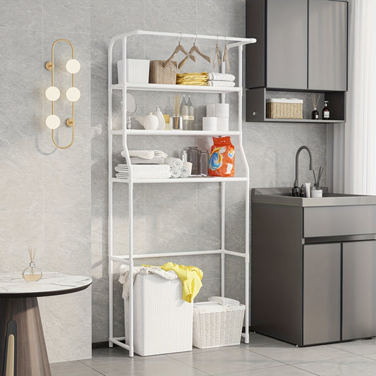 Uma prateleira de armazenamento sem furos, projetada para máquinas de lavar