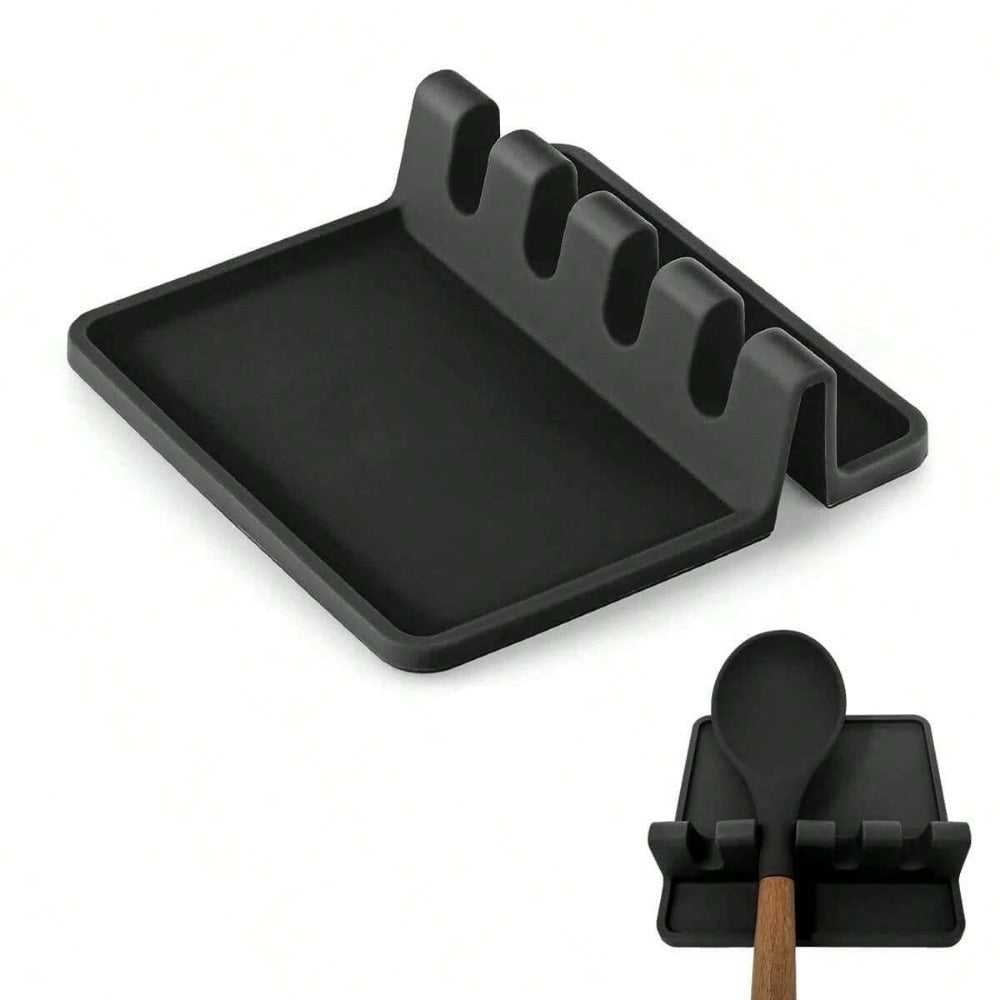 Suporte clássico de silicone para utensílios de cozinha com coletor de gordura - 1 peça