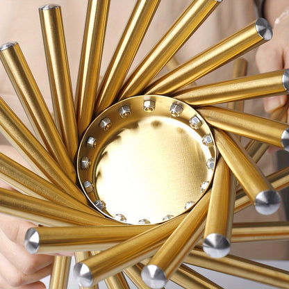 Cesta de frutas de aço inoxidável dourado - 1 peça grande