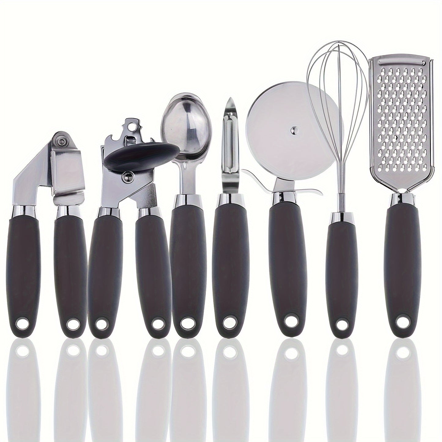 Conjunto de utensílios de cozinha de aço inoxidável - 7 peças