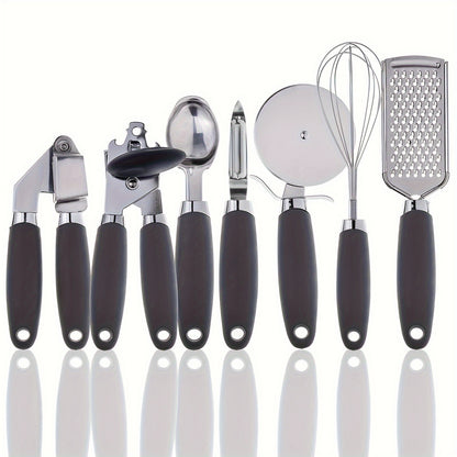 Conjunto de utensílios de cozinha de aço inoxidável - 7 peças