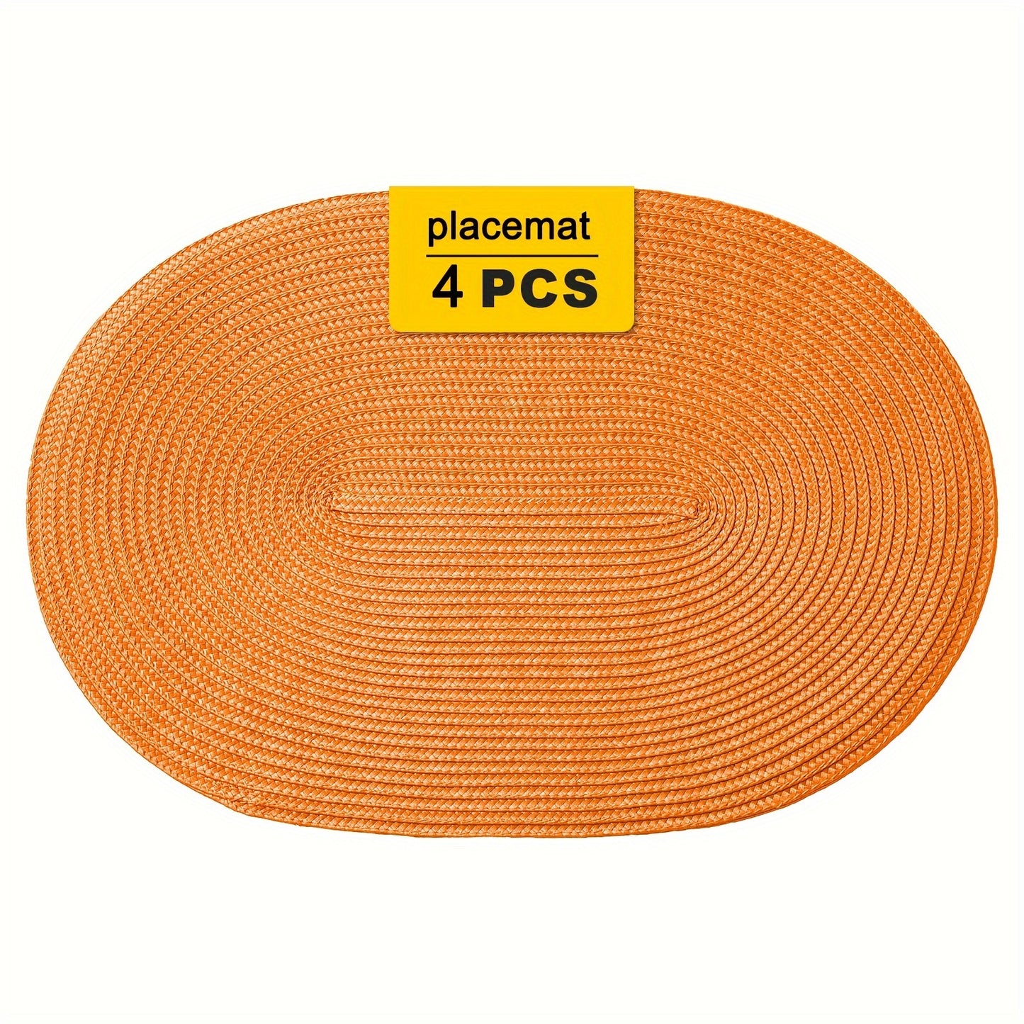 Jogo Americano - 4/6/8 peças tapetes ovais de PP resistentes ao calor e antiderrapantes