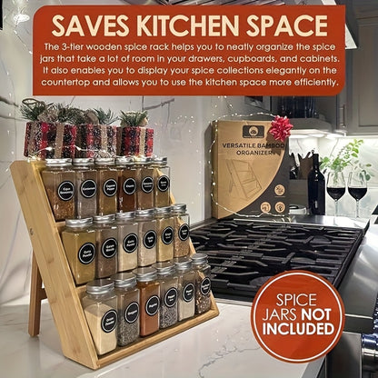 Organizador de temperos de bambu premium