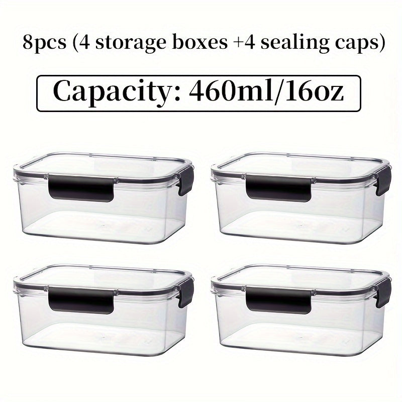 4 caixas de armazenamento + 4 tampas de vedação