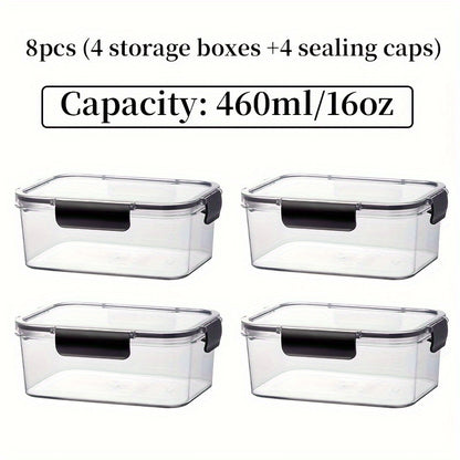 4 caixas de armazenamento + 4 tampas de vedação