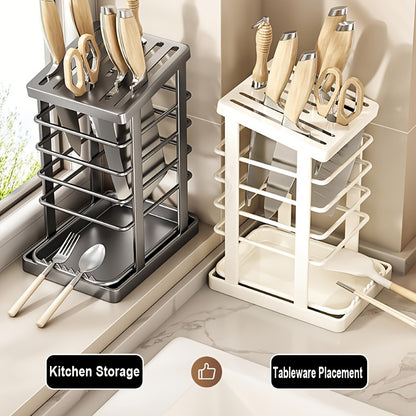 Suporte para facas de bancada com furos de drenagem