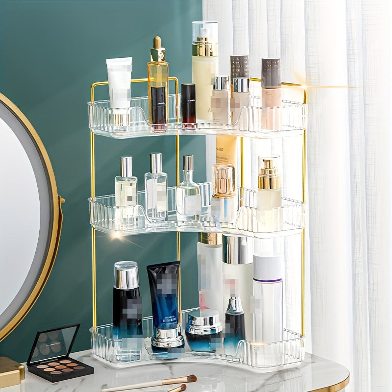 Organizador de cosméticos de luxo de 3 camadas