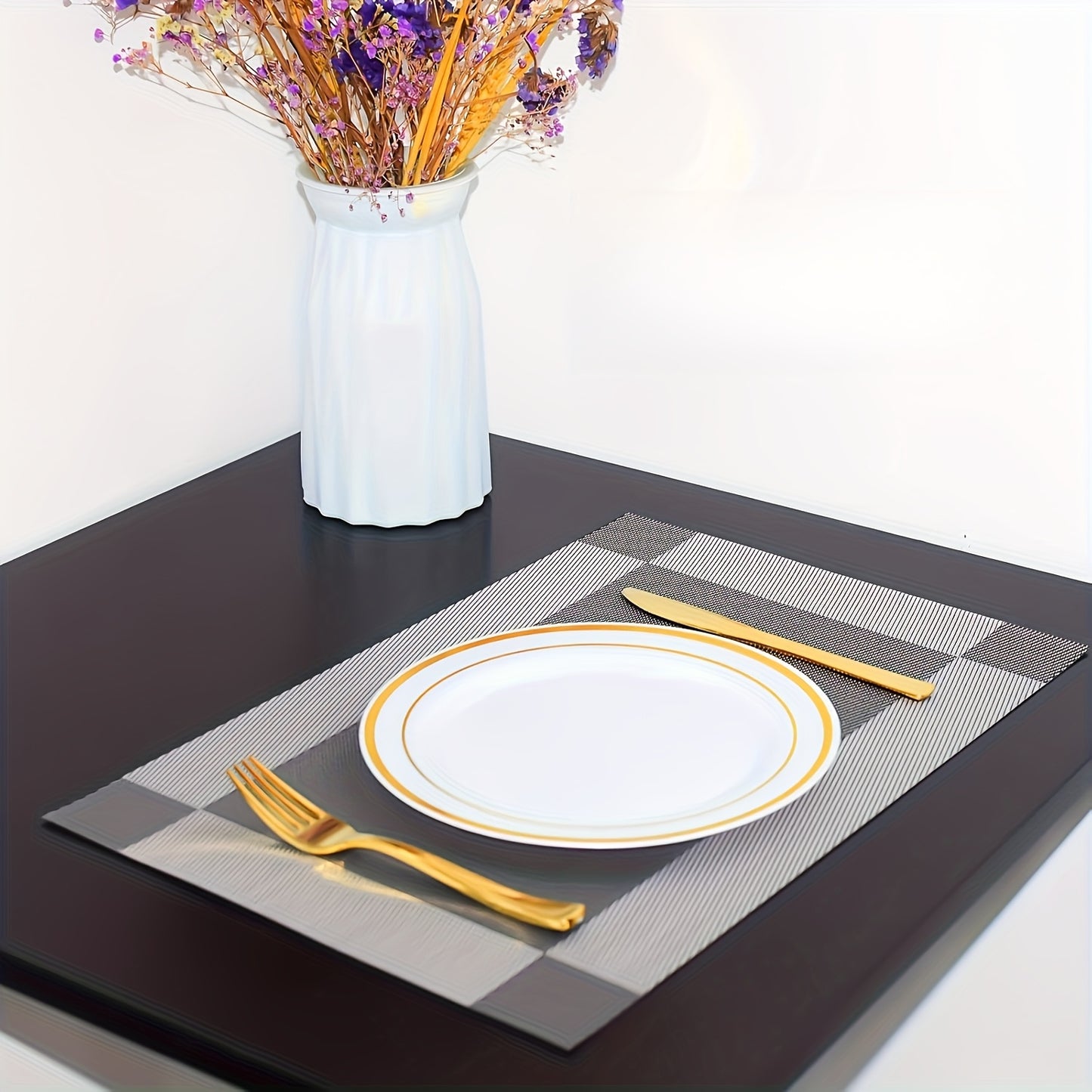 Jogos Americanos diagonais de vinil retangulares - 4 peças