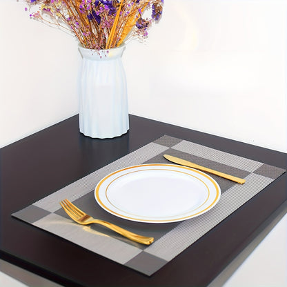 Jogos Americanos diagonais de vinil retangulares - 4 peças