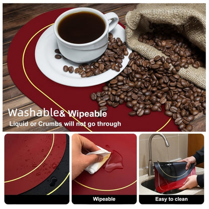 Jogos Americanos - 6 peças de  redondos de couro sintético de cor sólida