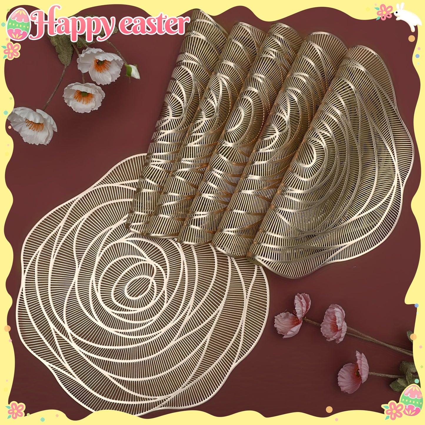 Um conjunto de 6 jogos americanos de PVC para mesas redondas