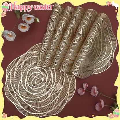 Um conjunto de 6 jogos americanos de PVC para mesas redondas