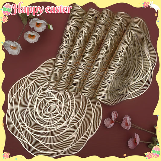 Um conjunto de 6 jogos americanos de PVC para mesas redondas