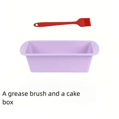 Conjunto de 2 ou 4 formas de silicone para pães e bolos, completo com pincel para untar